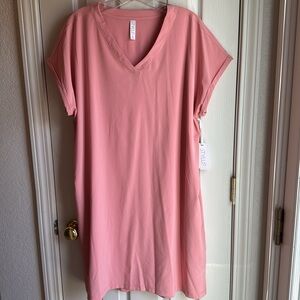 NWT STYLUS PINK ROSETTE PULLOVER SUMMER CASUAL SHIFT DRESS XL